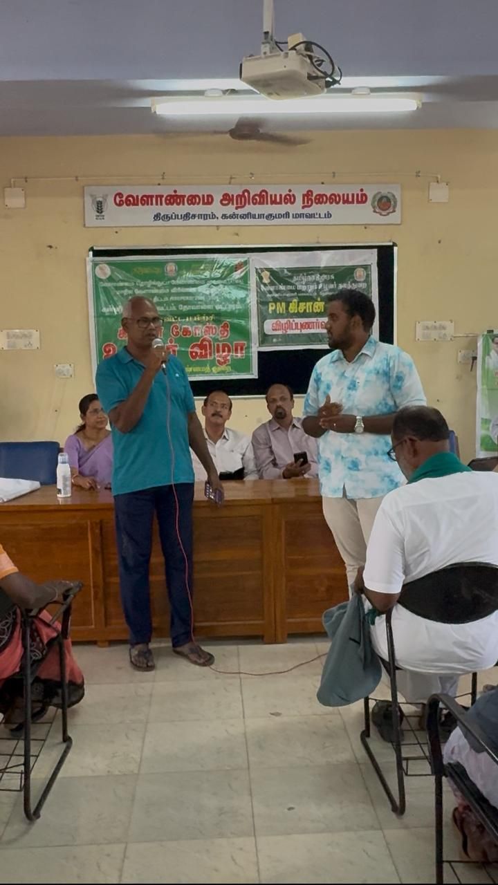 Another farmer giving feedback on AgrowNex at the KVK camp